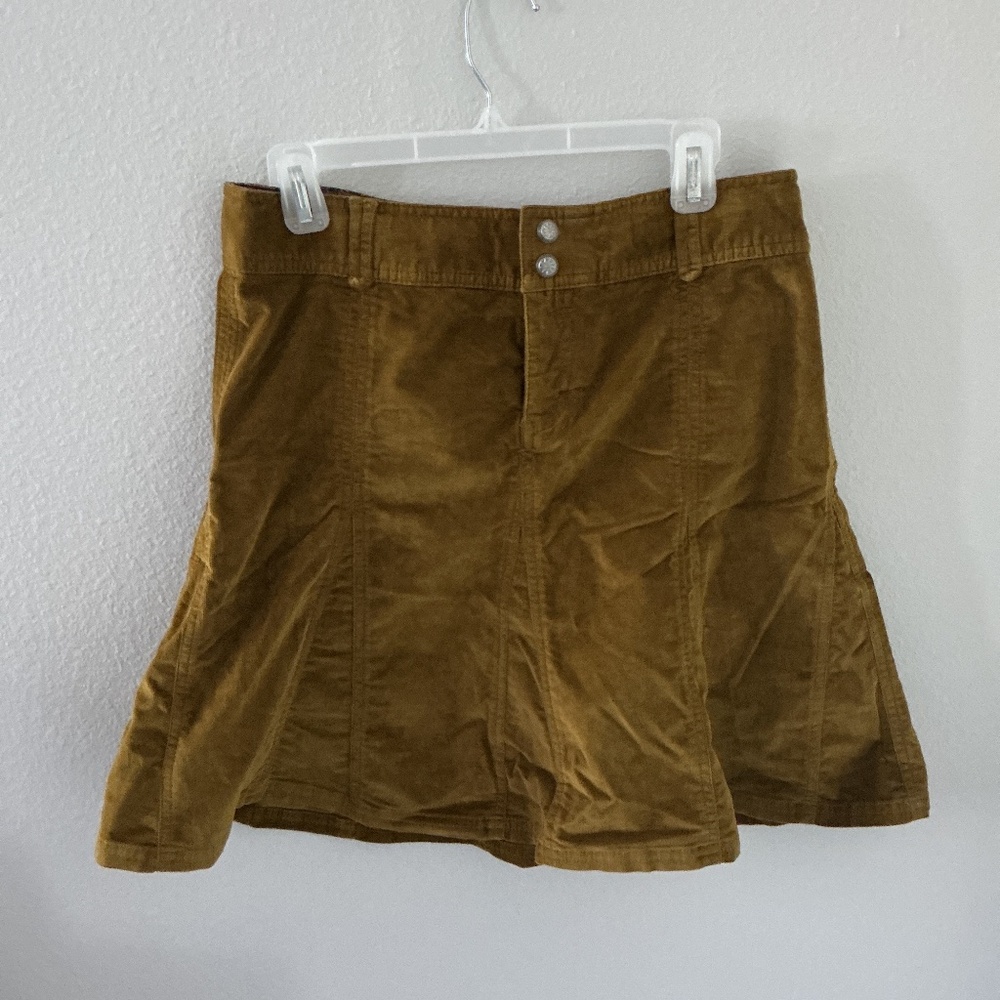 Athleta Whenever Corduroy Skirt Size 6 Flare Skater Old Gold Mini
